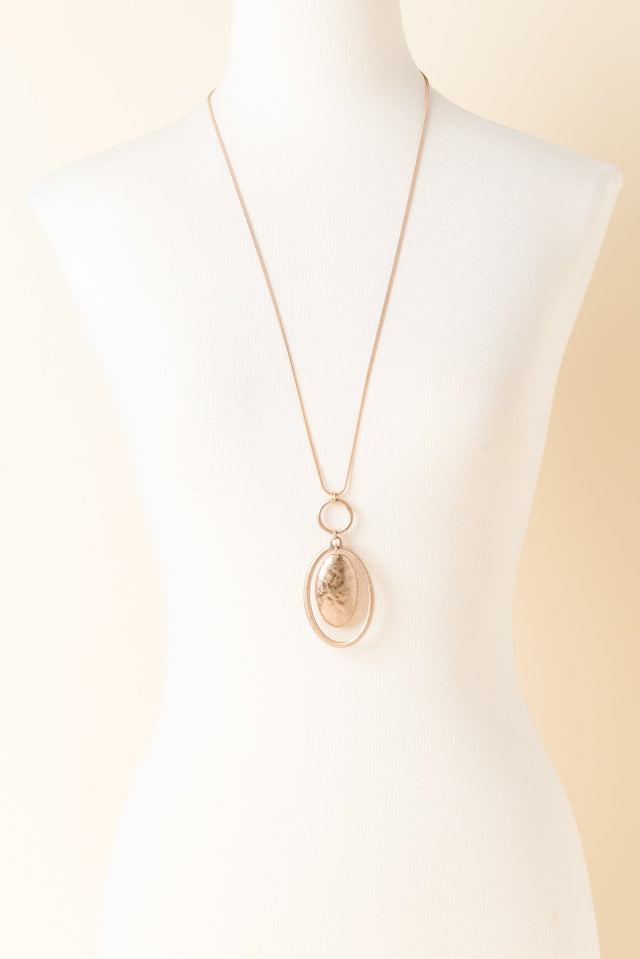 Zuri Gold Oval Pendant Necklace