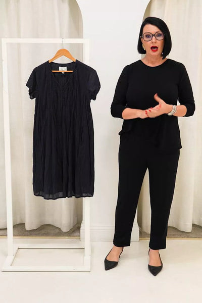 Sabina Blue Crinkle Cotton Dress