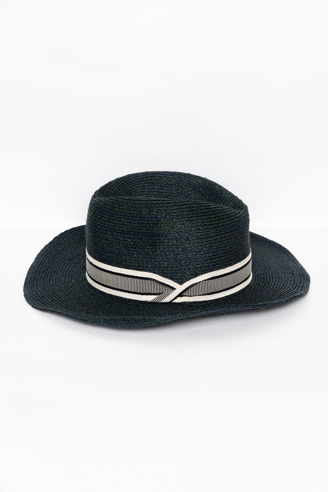 Belmont Navy Raffia Fedora image 2