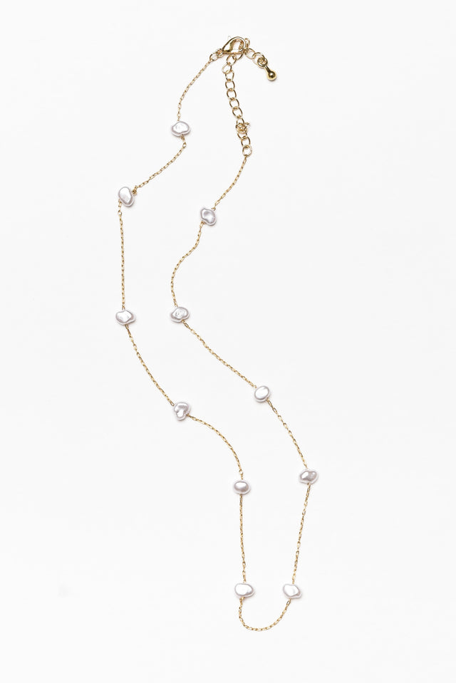 Eleanor Gold Pearl Chain Necklace image 1