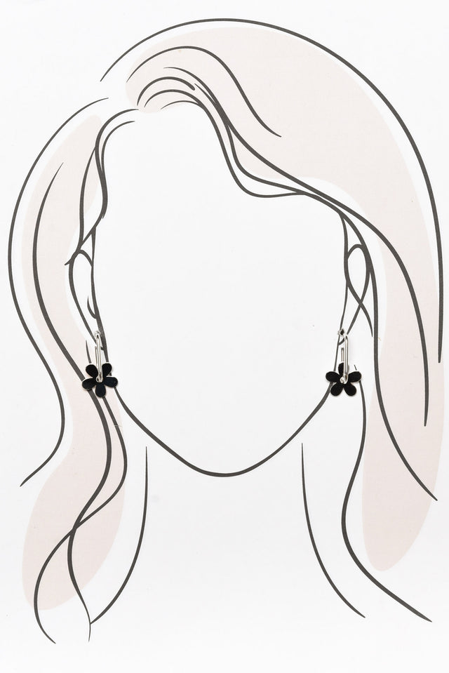 Eve Silver Flower Drop Earrings image 2