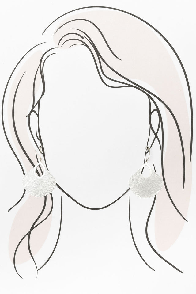 Evelyn Silver Fan Earrings image 2