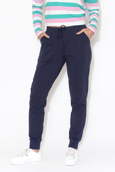 Heidi Navy Cuffed Jogger Pants