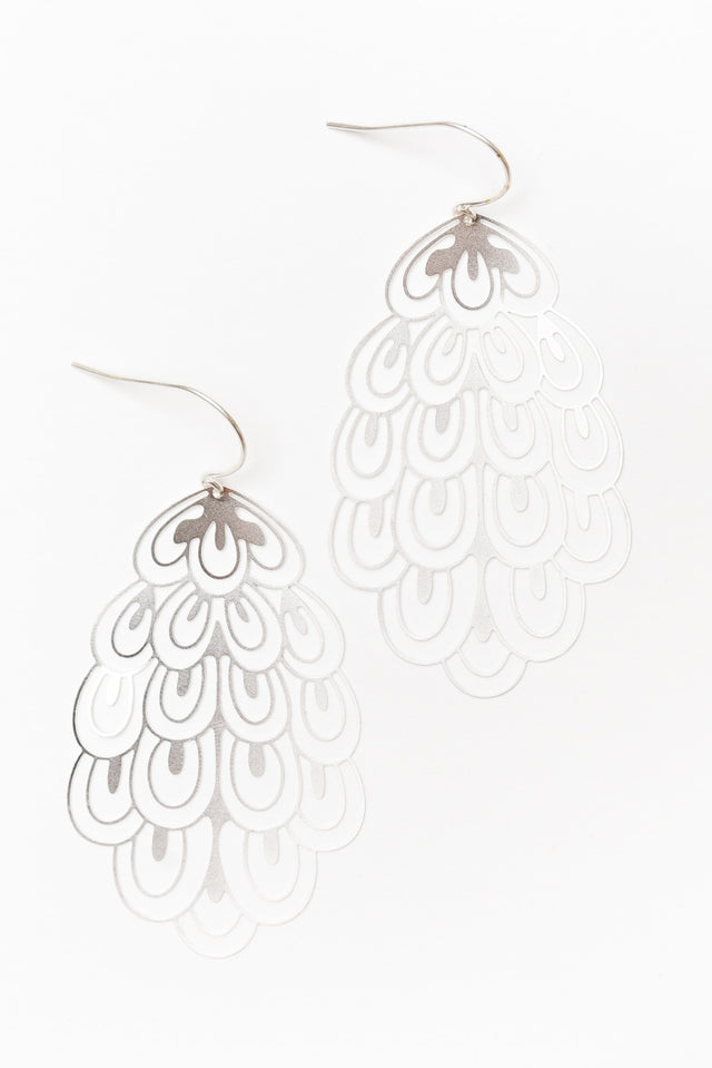 Janie Silver Peacock Earrings image 1