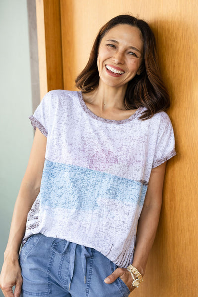 Relta Mocha Beach Cotton Blend Tee