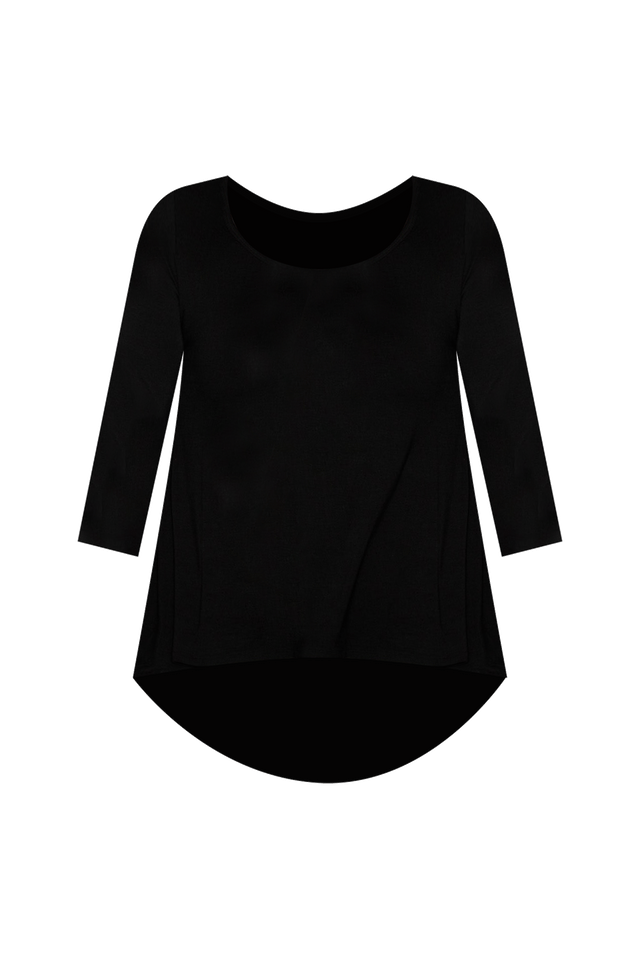 Black Bamboo Hi Lo Hem Top,ghost-mani image 4