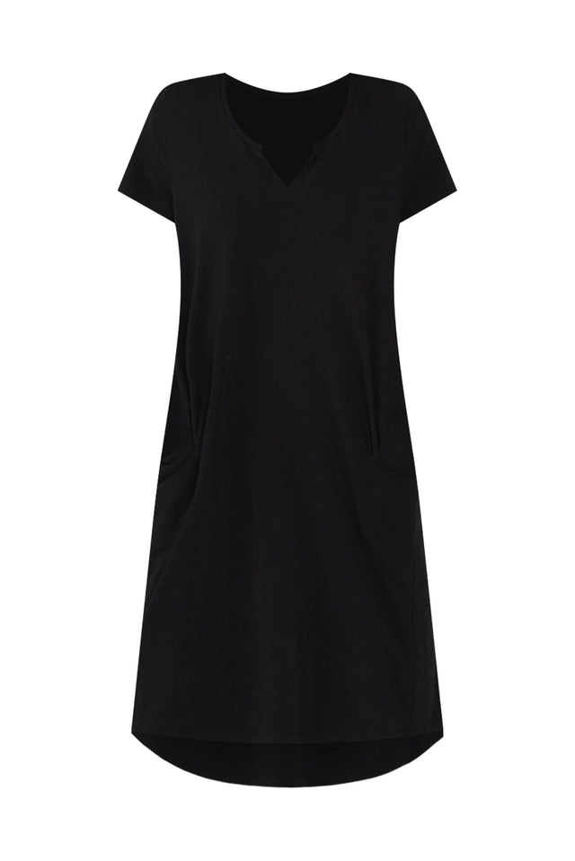 Mandy Black Cotton Tee Dress image 3