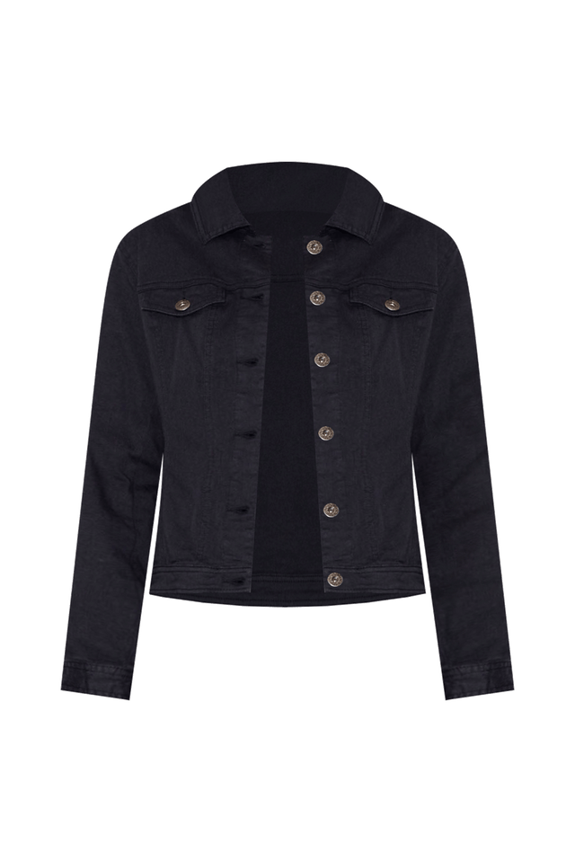 Danielle Navy Stretch Jean Jacket,ghost-mani image 8