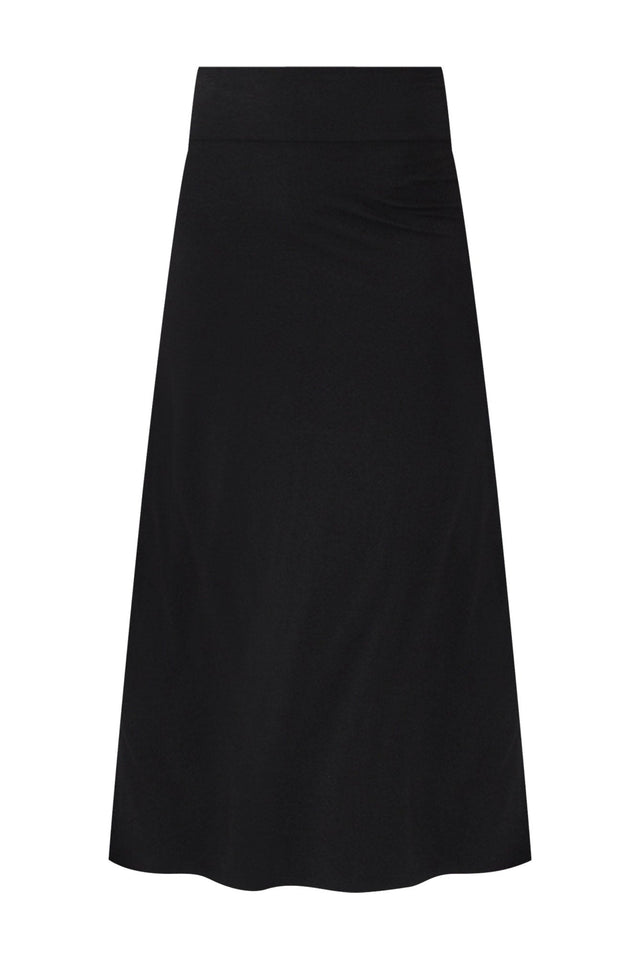 Lana Black Bamboo Cotton Maxi Skirt,ghost-mani image 4