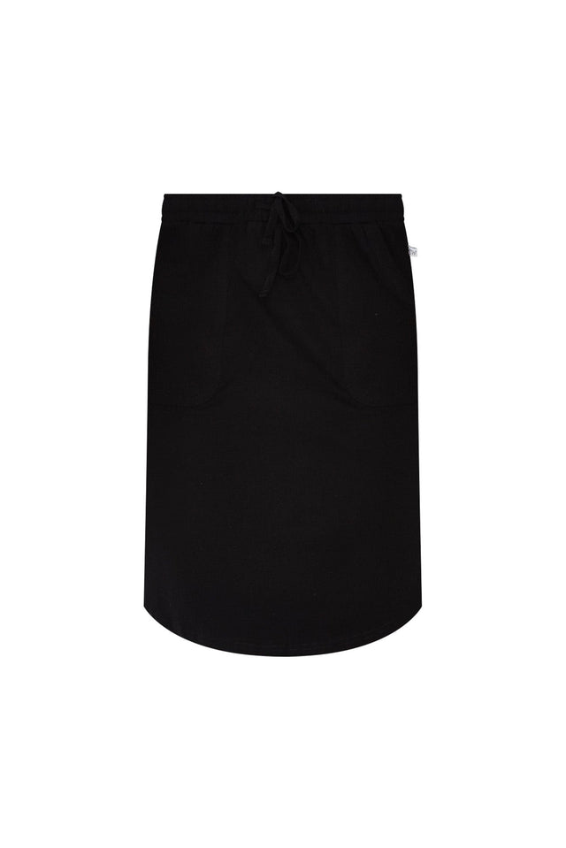 Black Cotton Drawstring Skirt,ghost-mani image 5
