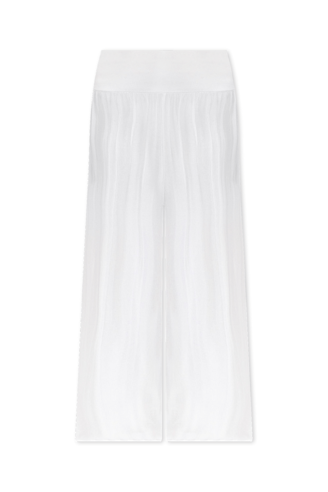 Laurier White Silk Wide Leg Pants image 3