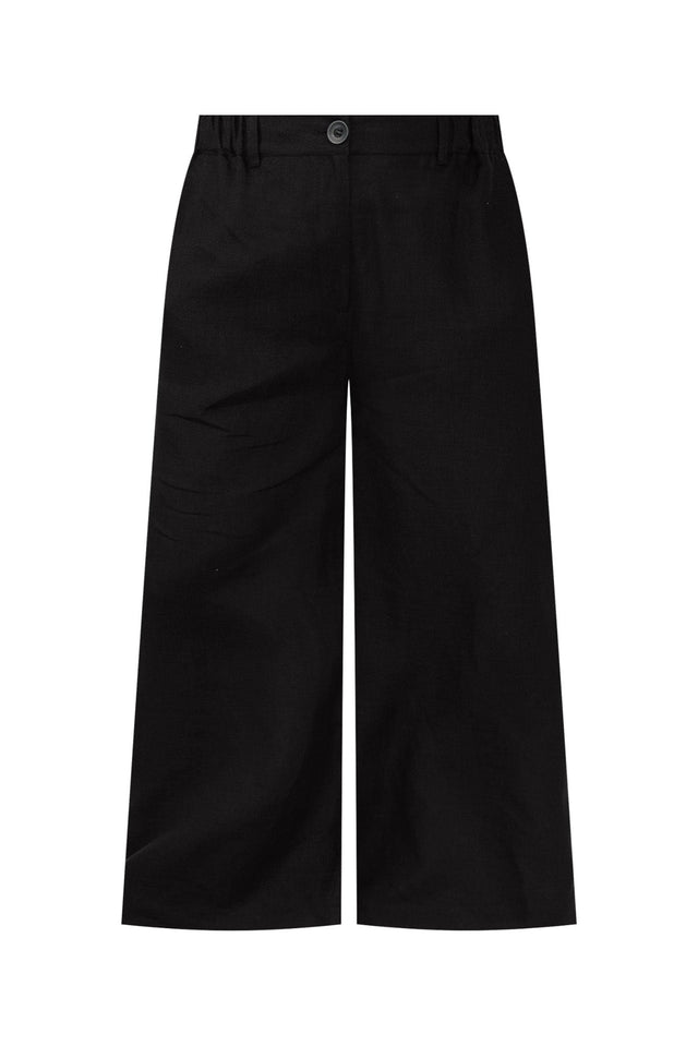 Delsey Black Linen Wide Leg Pants image 3