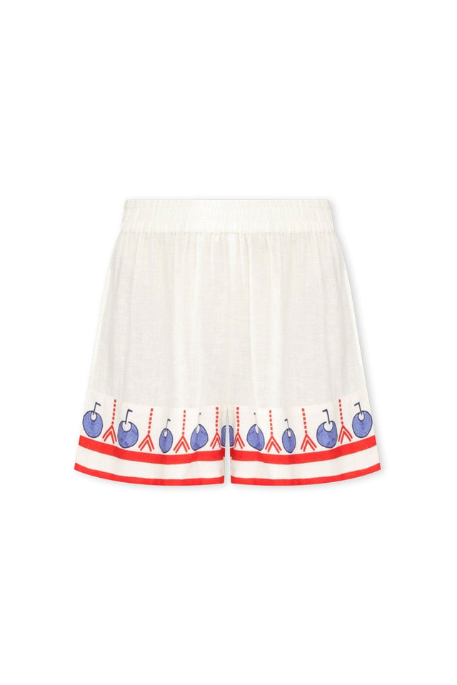 Raye Cream Island Relaxed Shorts,ghost-mani