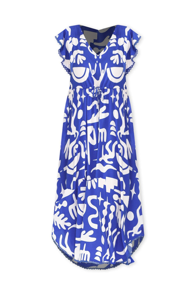 Libby Blue Geo Midi Dress image 3