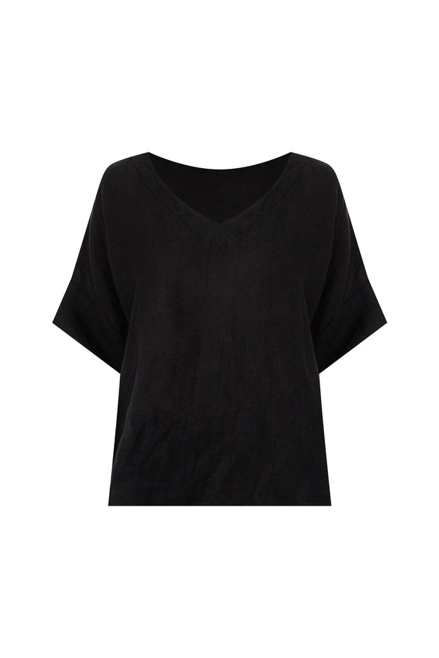 Kiro Black Linen Top image 4