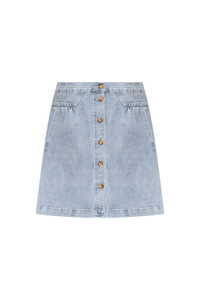 Amanda Vintage Blue Stretch Denim Skirt,ghost-mani image 7