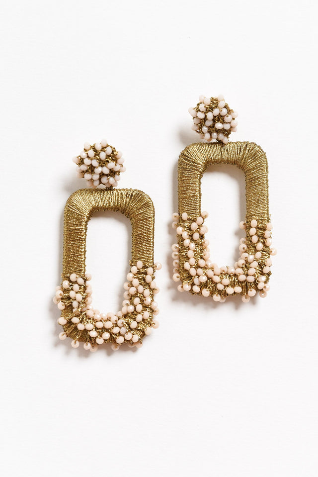 Peppa Gold Beaded Drop Earrings