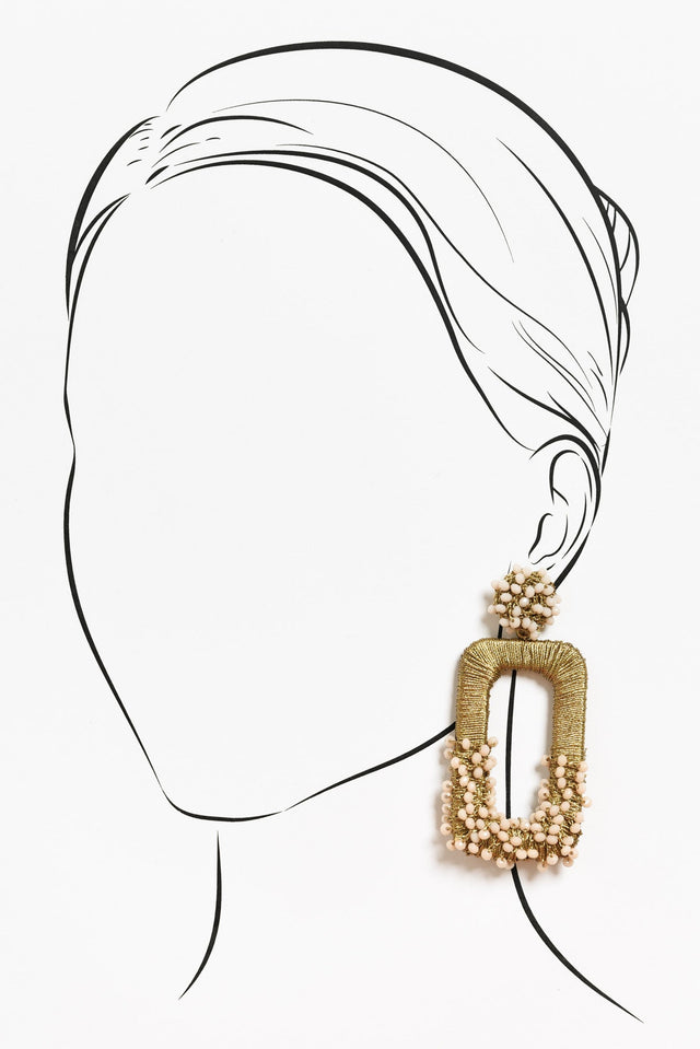 Peppa Gold Beaded Drop Earrings