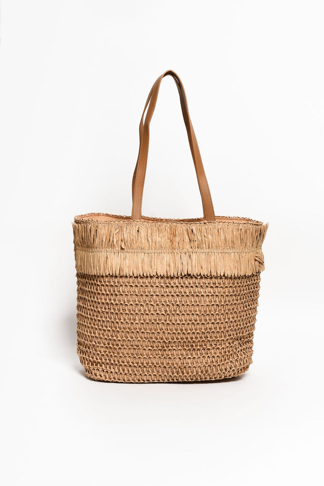 Fenton Tan Straw Tote Bag image 1