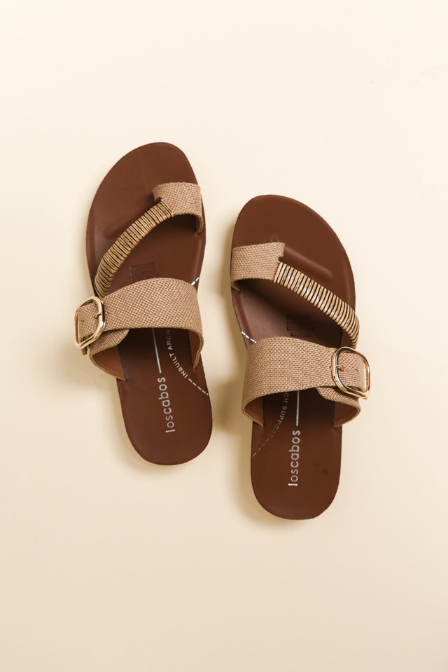 Bria Caramel Raffia Slide image 4