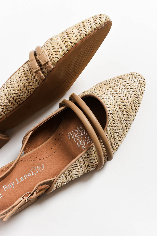 Abby Natural Raffia Leather Slingback Mule image 3