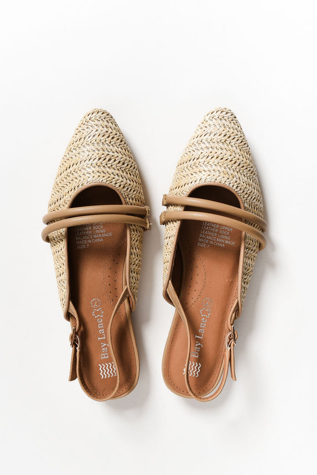 Abby Natural Raffia Leather Slingback Mule image 4