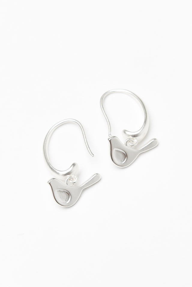 Abia Silver Bird Hook Earrings image 1
