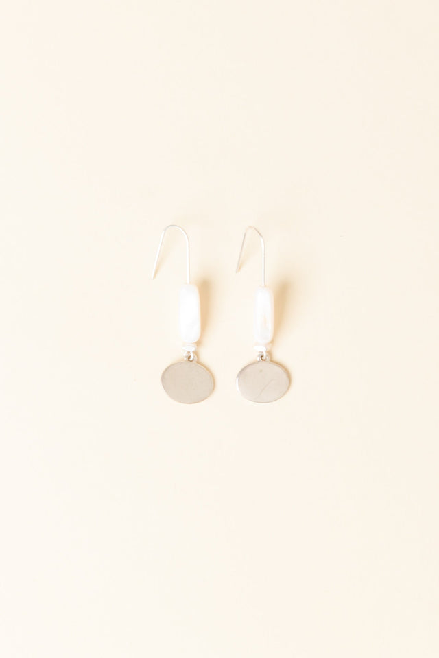 Abriella Silver Oval Hook Earrings