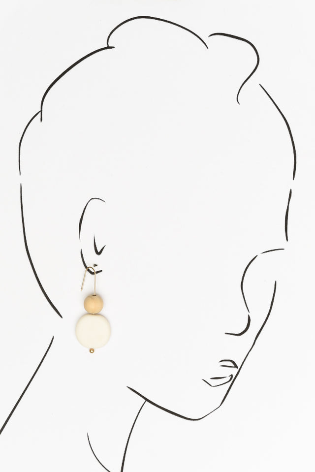 Adalee White Resin Disc Earrings image 2