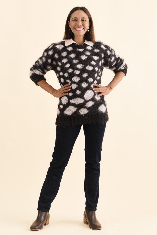 Adams Brown Spot Knit Jumper,Brunette model,alt text|model:Cara image 7
