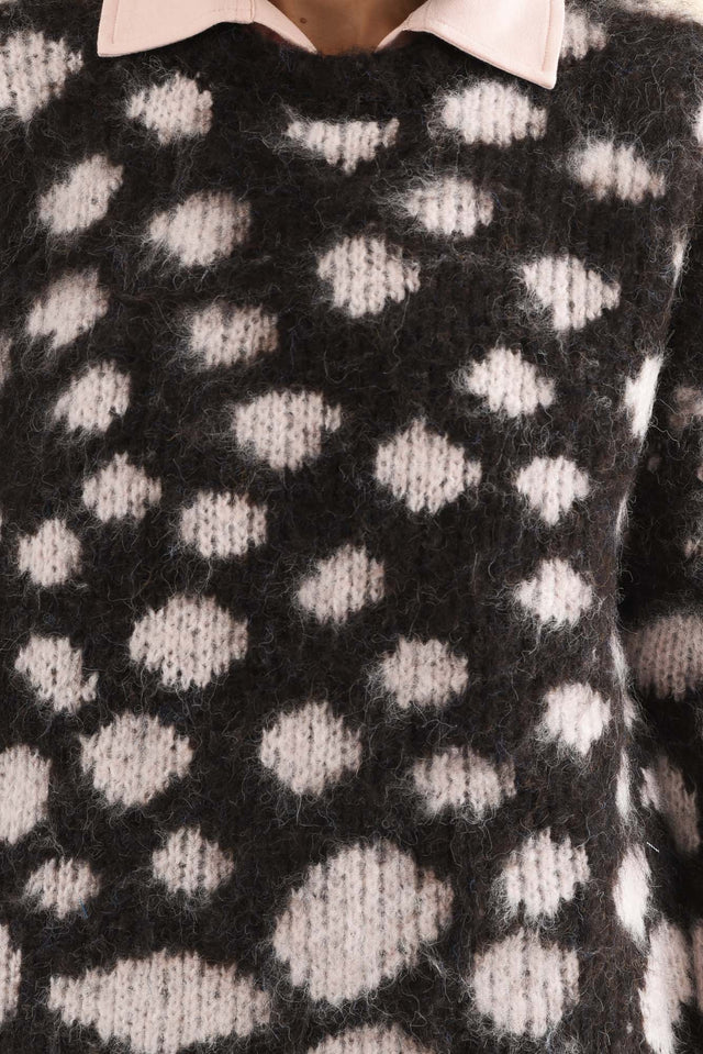 Adams Brown Spot Knit Jumper,Brunette model,alt text|model:Cara image 6