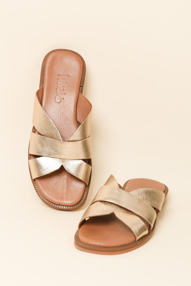 Adelaide Gold Leather Slide image 2