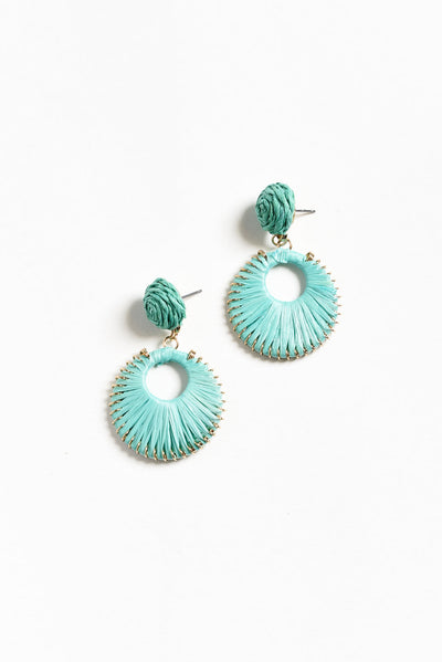 Aeliana Aqua Raffia Drop Earrings