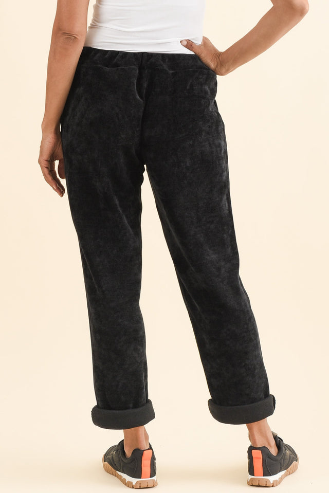 Agatti Black Drawstring Pants,Brunette model,alt text|model:Cara image 5