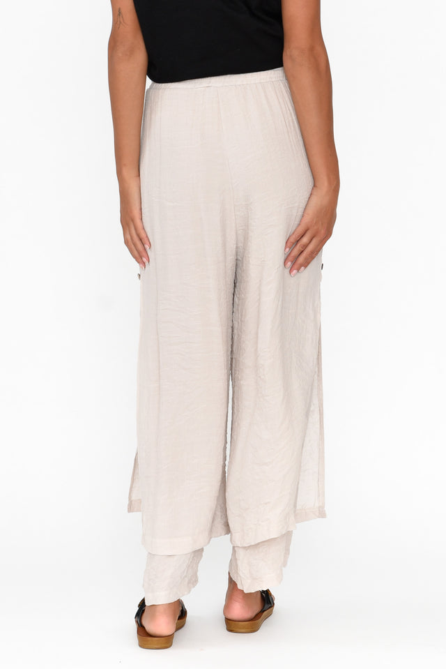 Aida Natural Cotton Blend Layered Pants image 4