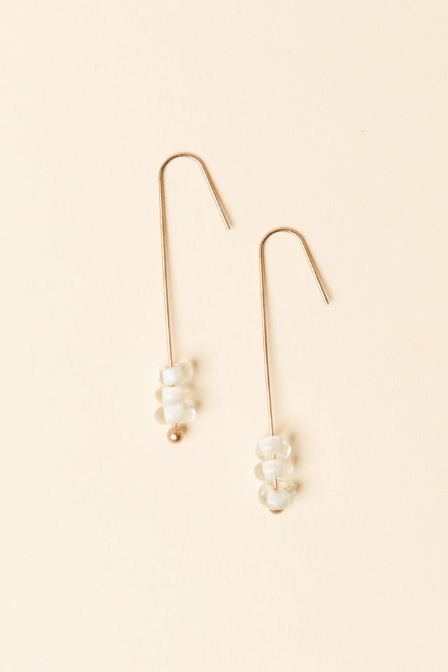 Akayla Gold Glass Beaded Hook Earrings
