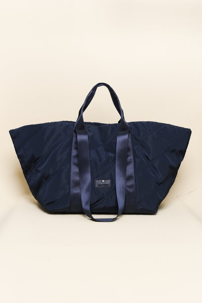 Aleana Navy Quilted Tote Bag