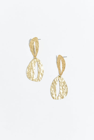 Alena Gold Oval Drop Earrings