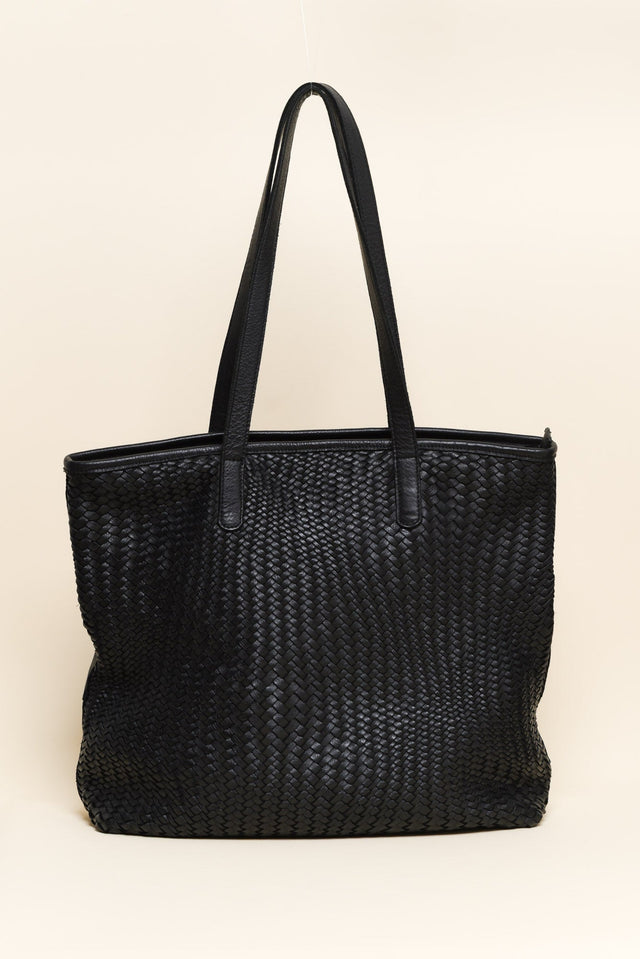 Alfie Black Woven Tote Bag