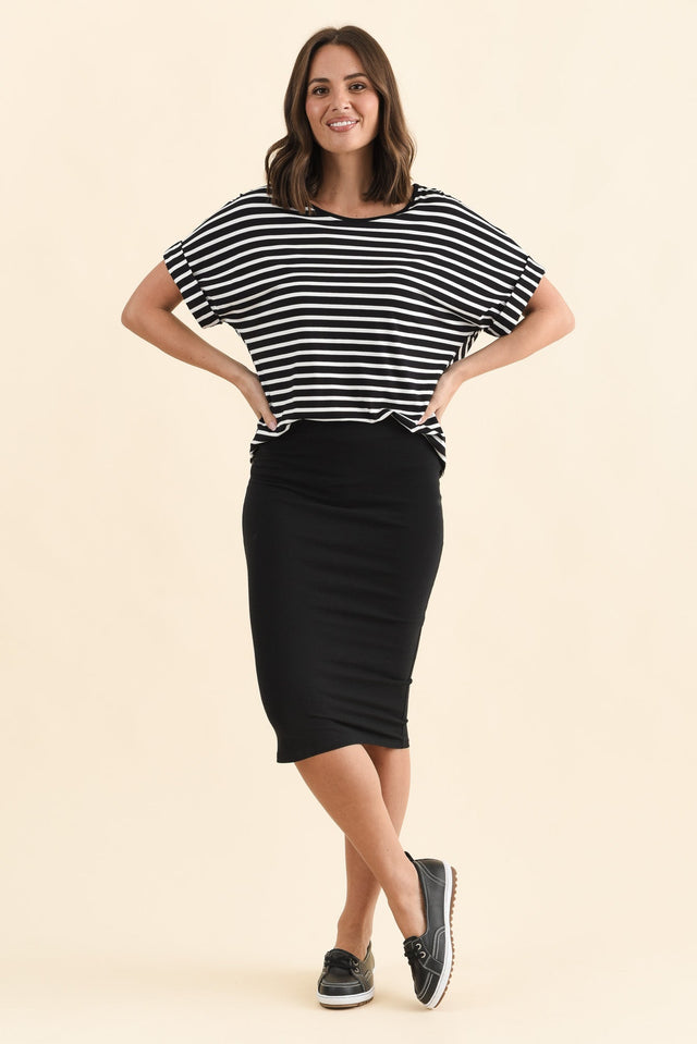 Alicia Black Tube Skirt,Brunette model,alt text|model:MJ image 8