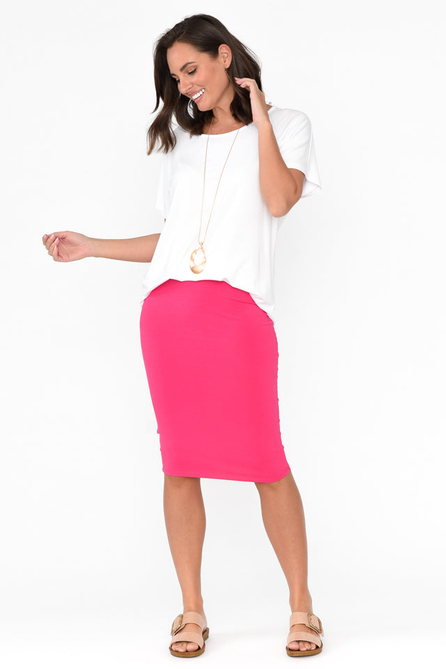 Alicia Hot Pink Midi Skirt