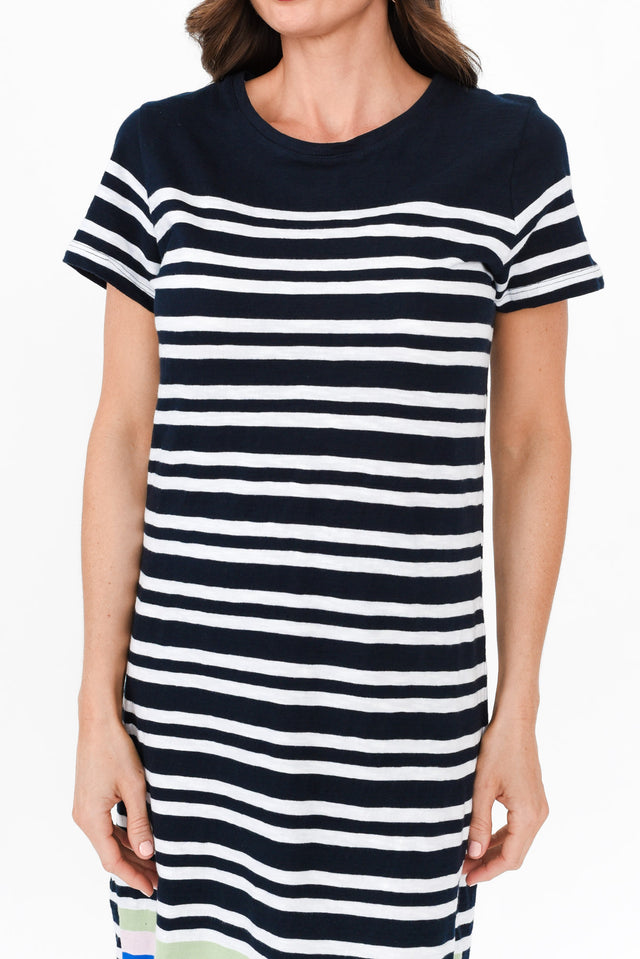 Aligner Navy Stripe Cotton Dress