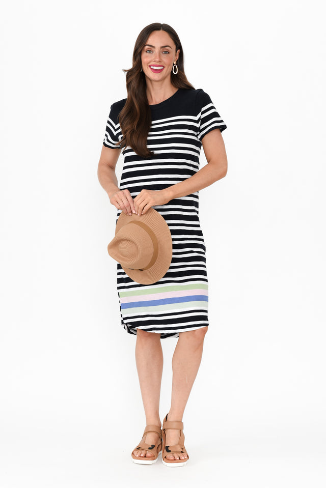 Aligner Navy Stripe Cotton Dress