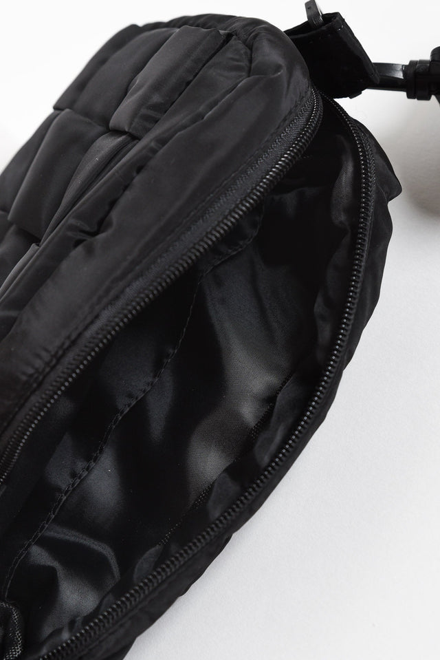 Allegro Black Platted Puffer Crossbody Bag