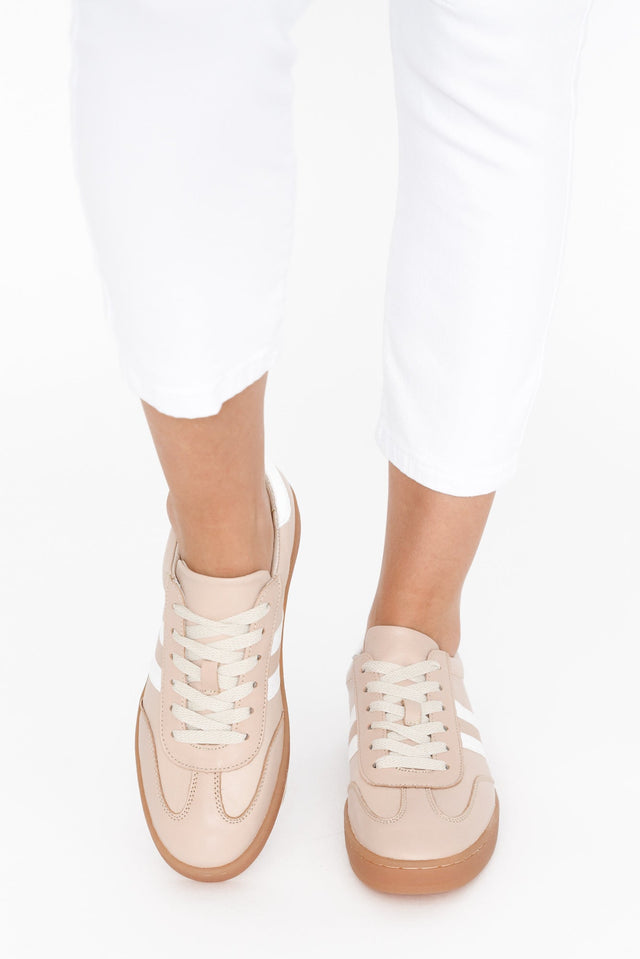 Aloha Beige Stripe Suede Sneaker