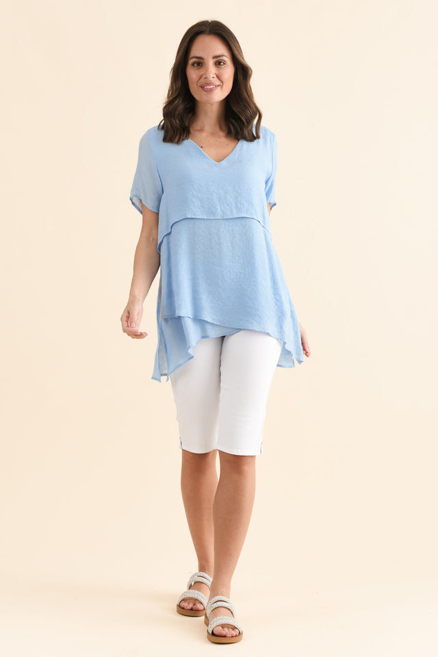 Alvina Sky Layered Tunic Top,Full Body,Brunette model,alt text|model:MJ image 3