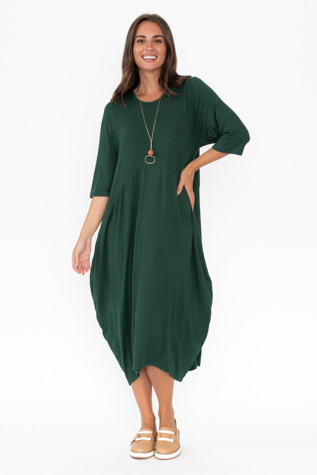 Alviva Deep Green Bamboo Dress