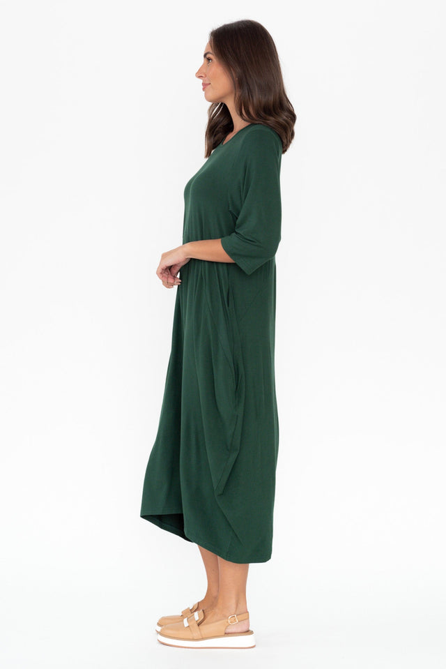 Alviva Deep Green Bamboo Dress