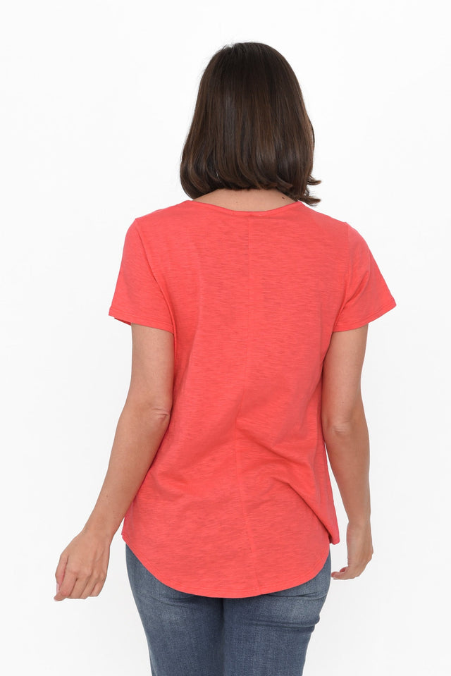 Amber Red Race Stripe Cotton Tee