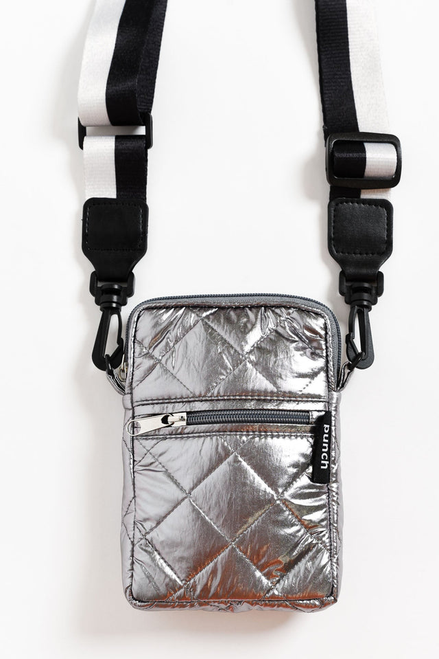 Amoore Silver Puffer Phone Bag